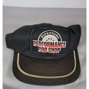 VINTAGE! Firestone Performance PRO Shop Black Snapback Trucker Hat Damaged